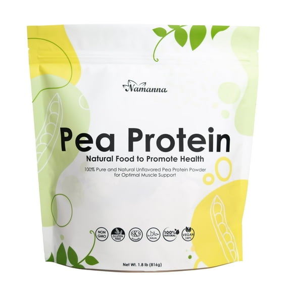 NAMANNA Pure Pea Protein Powder, 80% Protein Content, Unflavored Vegan Pea Protein Isolate - 1.8lb