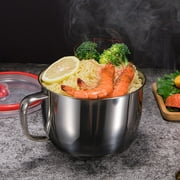 NAMANYLE Clearance Noodle Bowl Stainless Steel, 1300Ml Soup Bowls With Handle And Sealed Lid Container For Soaking Noodle Ramen Storing Soup At Home Dorm Office,Microwaveable
