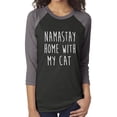thumbnail image 1 of NAMASTAY HOME WITH MY CAT Unisex 3/4 Sleeve Baseball Raglan Tee, 1 of 1