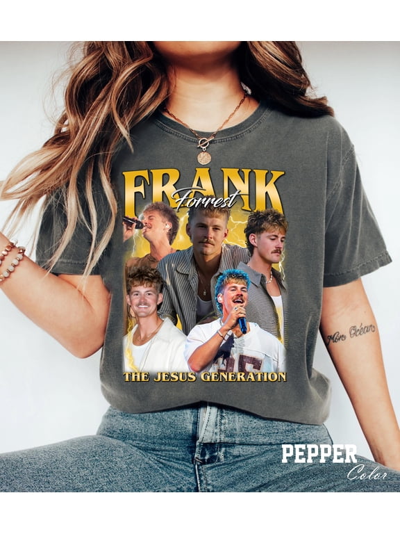 Frank Forrest The Jesus Generation Graphic Tee – Vintage Style Concert Shirt, Graphite L