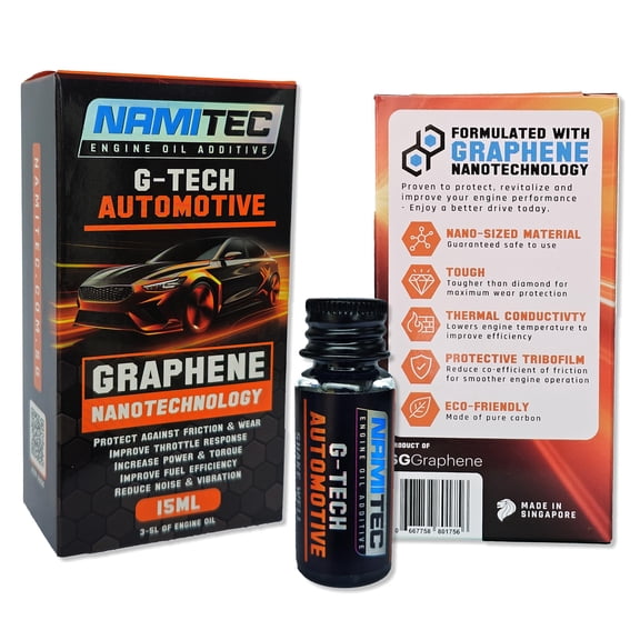 NAMITEC G-TECH AUTOMOTIVE | Graphene Nanotechnology Engine Oil Additive - Smooth Operation & Wear Protection for Passenger Cars & SUVs - 15ml