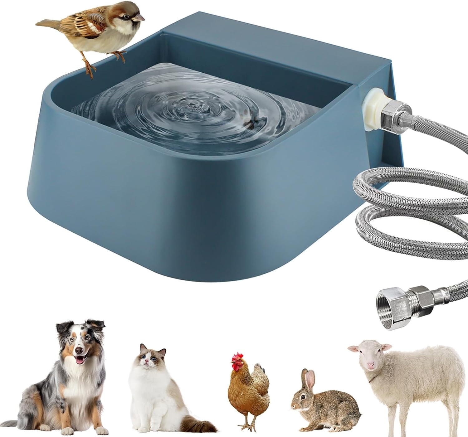 NAMSAN Automatic Dog Water Dispenser with Float Valve & 3/4'' Anti-Bite Metal Pipe