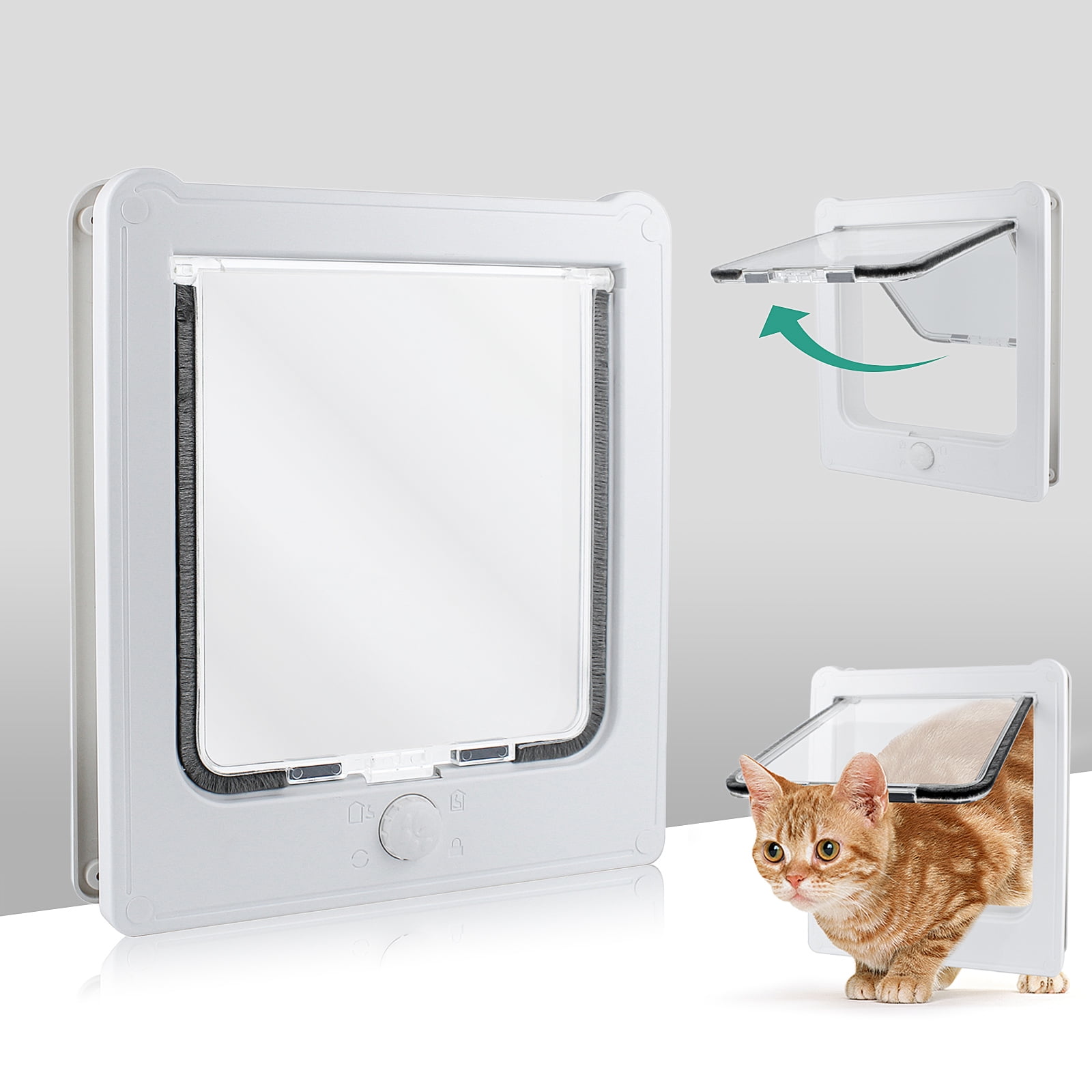 NAMSAN Cat Flap Cat Door with 4 Way Locking Dog Flap for Wooden Door