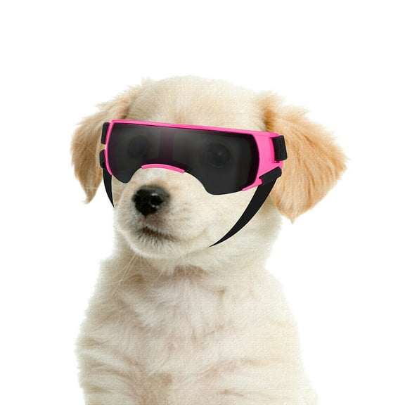 NAMSAN Dog Goggle Anti-UV Dog Sunglasses with Adjustable Strap Suitable for Small Dog-Pink