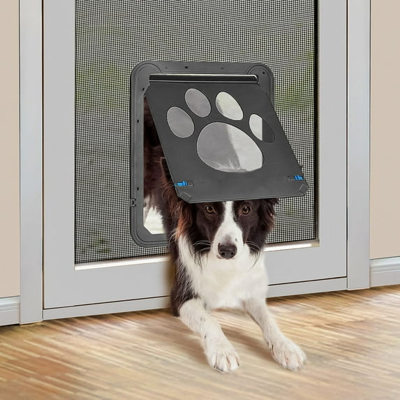 Namsan High-Impact Magnetic Pet Door for Screens with Sliding Lock, 12'' x 14''