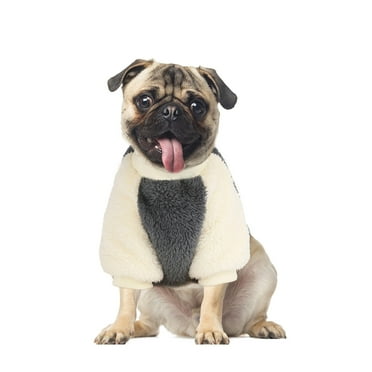 NAMSAN Winter Dog Sweater for Small Dog, Soft Stretch Pet Winter Warm Clothes, Fleece Pullover Doggy Coat Pocket Design Grey