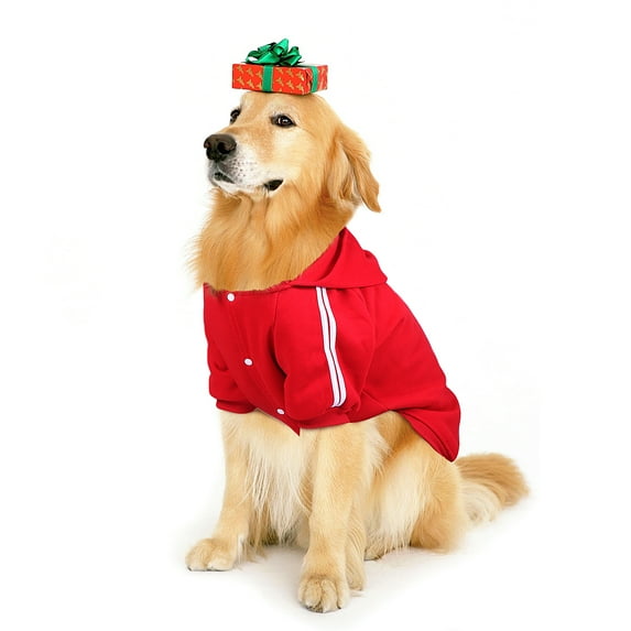 NAMSAN Dog Sweater for Large Dog, Warm Cotton Hoodie Sweatshirt for Medium Large Dogs, Red 5XL
