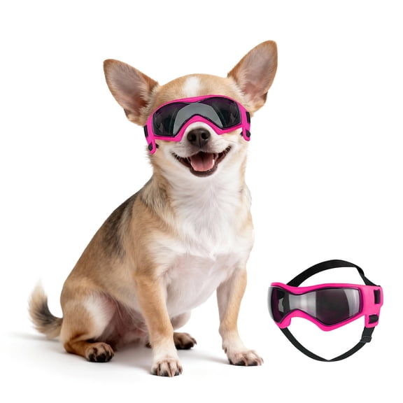 NAMSAN Pet Sunglasses for Tiny Dogs Extra Small Dog Goggles for Outdoor Activities, Pink XS