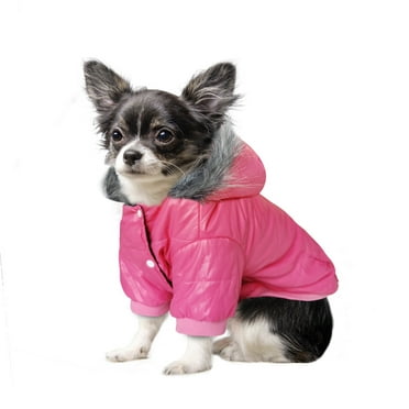 NAMSAN Dog Winter Coat Warm Button Closure Dog Clothes for Small Dog, Pink