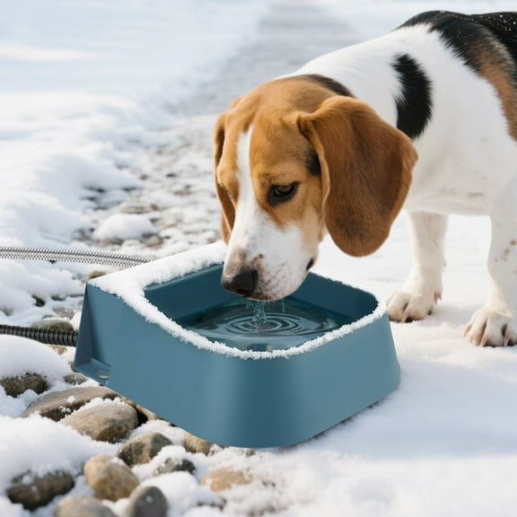 NAMSAN Pet Heated Water Bowl with Float Valve Auto-Fill Thermal-Bowl for Dogs, Cats, Chicken