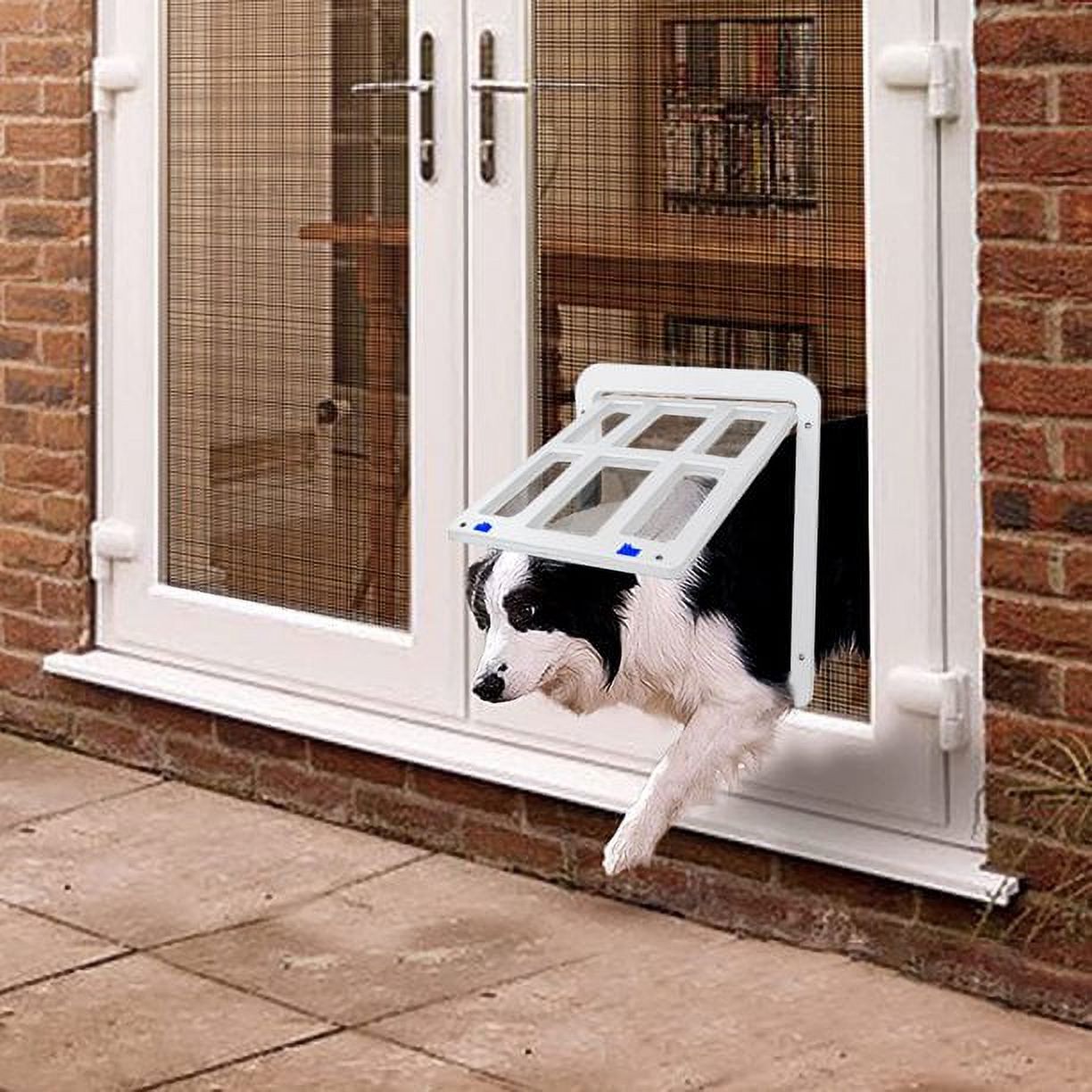 NAMSAN Pet Screen Door for Sliding Door Cat Doggy Magnetic Auto Closing Double Sided Lockable White