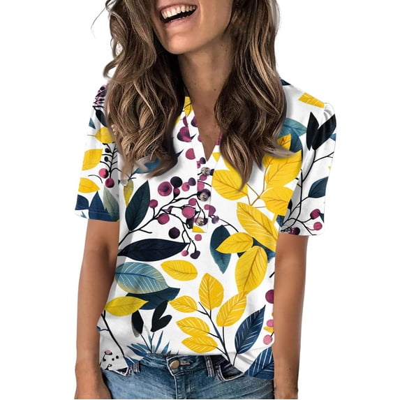 NAMTYQX Basic Tees for Women Trendy Boxy Fit Patterns Lightweight Graphic Tees Summer Blouses for Women 2025 Fluorescence Yellow Size 2XL