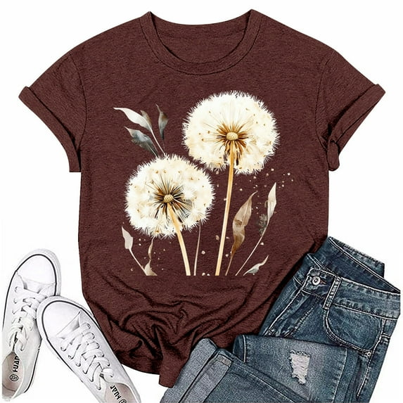 NAMTYQX Blouses for Women Casual Lightweight Oversize Mit Print Short Sleeve Scoop Neck Baggys Graphic Trending Cool Spring Tops for Women 2025 Deep Red Size XL