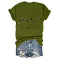 thumbnail image 1 of NAMTYQX Blouses for Women Dressy Casual Bedruckte Scoop Neck Boxy Fit Simple Short Sleeve Light Airoft Print Plus Size Summer Shirts for Women 2025 Green Size M, 1 of 3