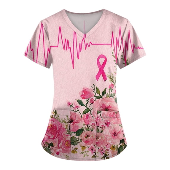 NAMTYQX Breast Cancer Awareness Shirt Breast Cancer Awareness T-Shirts Light Pink Size 4XL