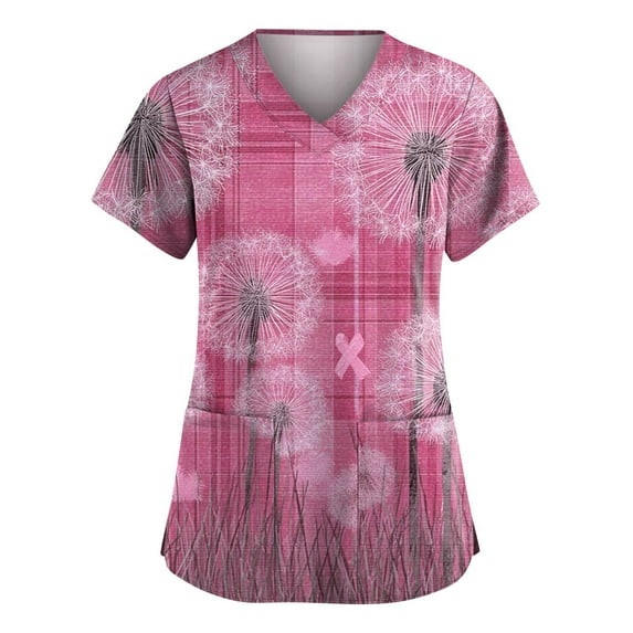 NAMTYQX Breast Cancer Awareness Shirts Cool Tshirts Shirts for Women Multicolor Size XL