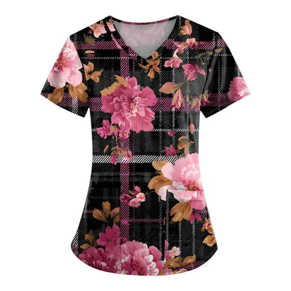 NAMTYQX Breast Cancer Tshirt Stylish Breast Cancer Shirts for Women Plus Size Multicolor Size 5XL