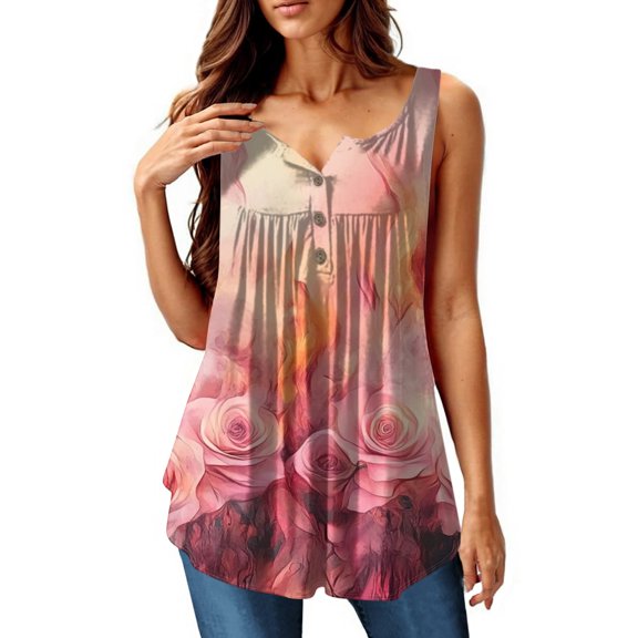 NAMTYQX Business Casual Tops for Women Ruffle Button V Neck Casual Trending Plus Size Graphic Spring Tops for Women 2025 Red Size 2XL