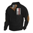 thumbnail image 1 of NAMTYQX Corduroy Shirts for Men Plus Size Graphic with Elbow Patch Stand Collar Button Down Casual Black Size S, 1 of 3