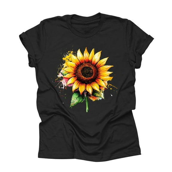 NAMTYQX Cute Shirts for Women Gemusterte Patterned Short Sleeve Soft Stretch Hawaiian Loose Oversize Crewneck Womens T Shirts Black Size XL