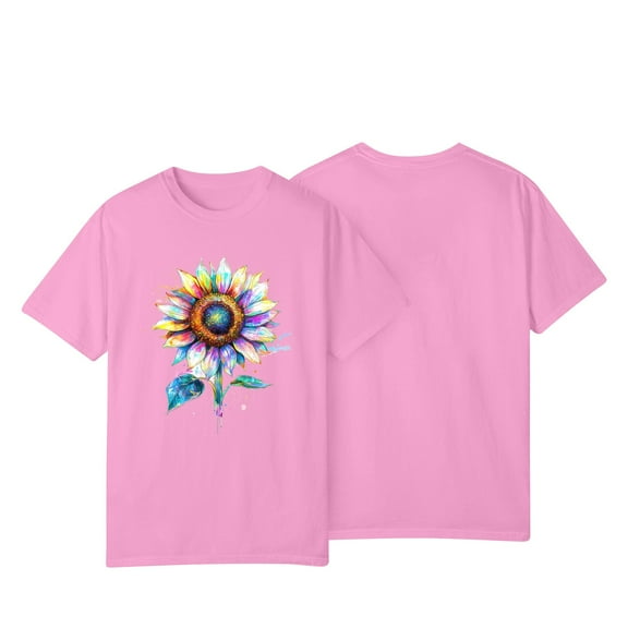 NAMTYQX Cute Summer Tops for Women Gemustert Plus Size Short Sleeve Crewneck Light Fashion Airoft Patterns Baggys Ladies Tops and Blouses Pink Size L