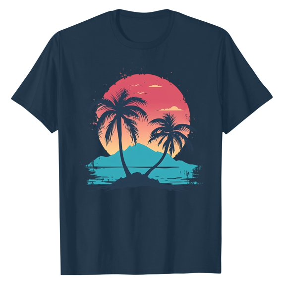 NAMTYQX Cute Tops for Teen Girls Gemustert Scoop Neck Short Sleeve Casual Airoft Relaxed Fit Lightweight Graphic Oversize Blouses for Women Navy Size M