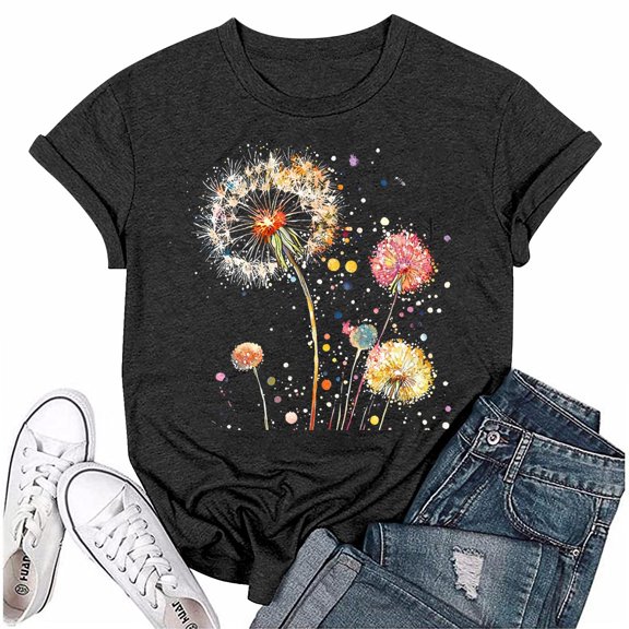 NAMTYQX Cute Tops for Teen Girls Hawaiian Stretch Oversize Scoop Neck Muster Print Cool Relaxed Fit Short Sleeve Womens Shirts Dressy Casual Black Size XL