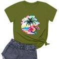 thumbnail image 1 of NAMTYQX Cute Tops for Teen Girls Oversize Light Comfy Crewneck Short Sleeve mit Print Fashion Soft Graphic Women's T-Shirts Army Green Size 2XL, 1 of 3