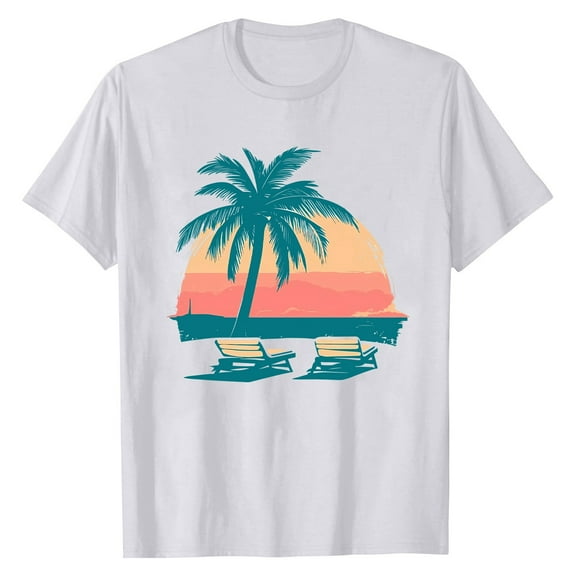 NAMTYQX Cute Tops for Women Plus Size Bedrucken Light Cool Short Sleeve Simple Graphic Round Neck Baggy Basic Tees for Women White Size L