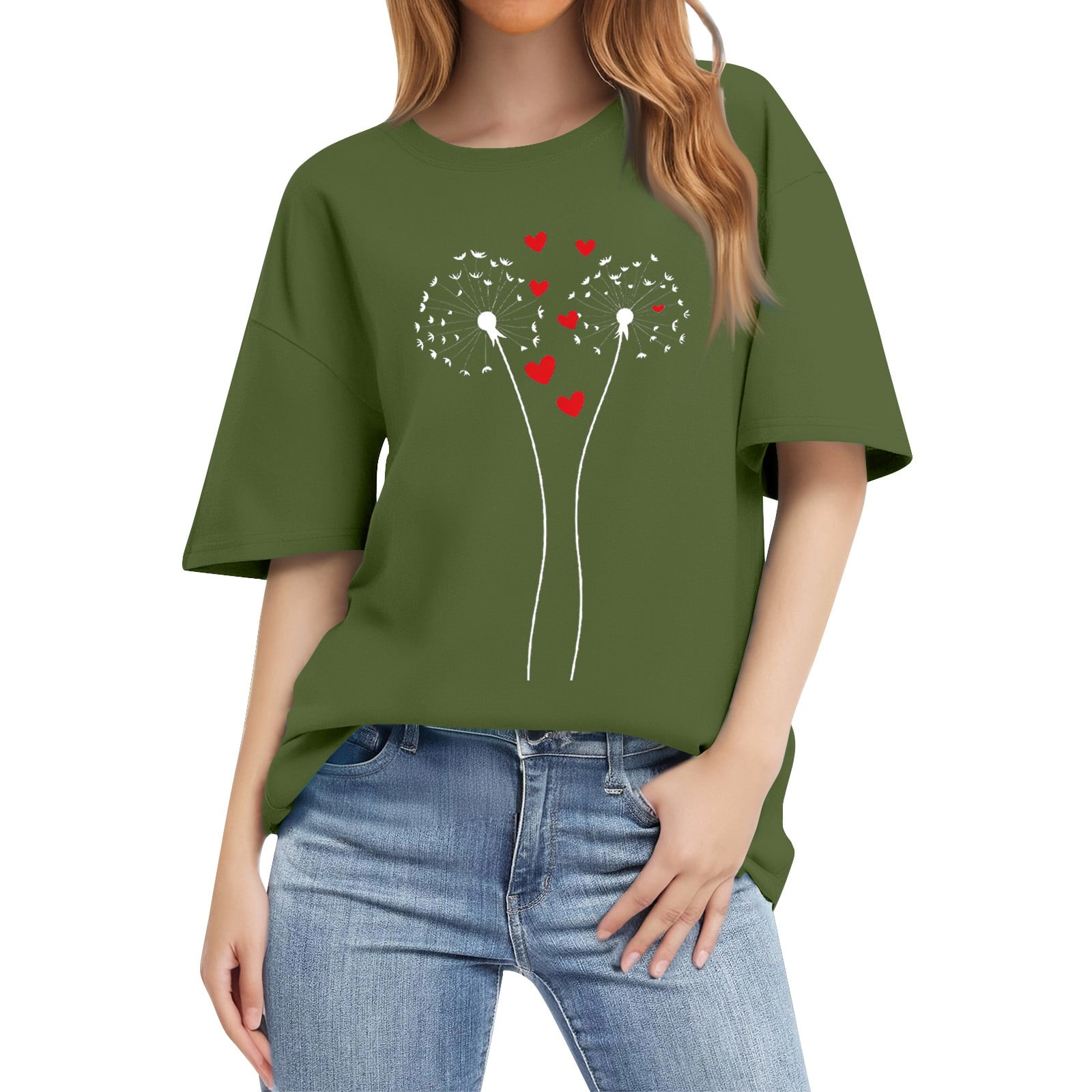 Spring Shrts NAMTYQX Fall Shirts for Women 2025 Light mit Muster Short Sleeve Cool ...