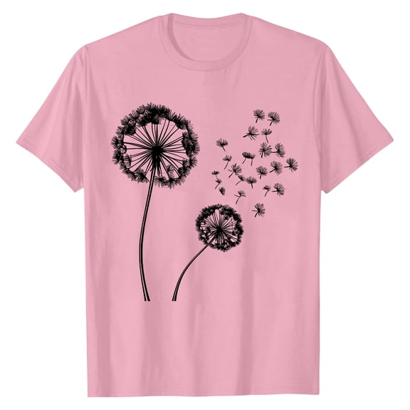 NAMTYQX Floral Tops for Women Scoop Neck Plus Size Airoft Muster Simple Looses Print Short Sleeve Stretchy Summer Blouses for Women 2025 Pink Size 3XL