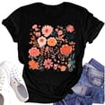 thumbnail image 1 of NAMTYQX Going Out Tops for Women Print Short Sleeve Cool Graphic Oversized Crewneck Baggy Casual Stretch Graphic Tees Black Size L, 1 of 4