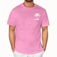 thumbnail image 1 of NAMTYQX Graphic Tees Men Baggy Short Sleeved Soft Boho Plus Size Elasticated Light Crewneck Casual Patterned Summer Shirts for Men Pink Size 3XL, 1 of 4