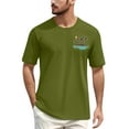 thumbnail image 1 of NAMTYQX Graphic Tees for Men Lounge Casual Crew Neck Patterns Breathable Plus Size Baggy Elastic Short Sleeve Lightweight Men's T-Shirts Army Green Size L, 1 of 5