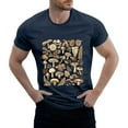 thumbnail image 1 of NAMTYQX Graphic Tees Men Slacking Short Sleeve Crewneck Light Baggy Soft Breathable Oversized Casual Pattern Mens T-Shirts Navy Size M, 1 of 5