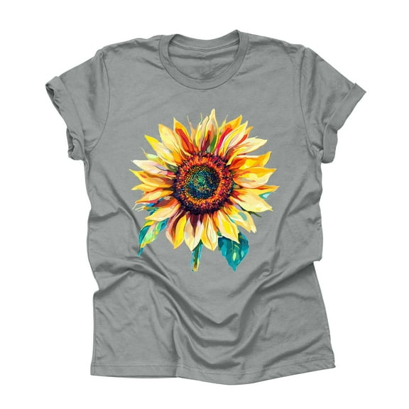 NAMTYQX Graphic Tees Plus Size Muster Round Neck Loose Airoft Short Sleeve Lightweight Graphic Cute T Shirts for Women Gray Size 2XL