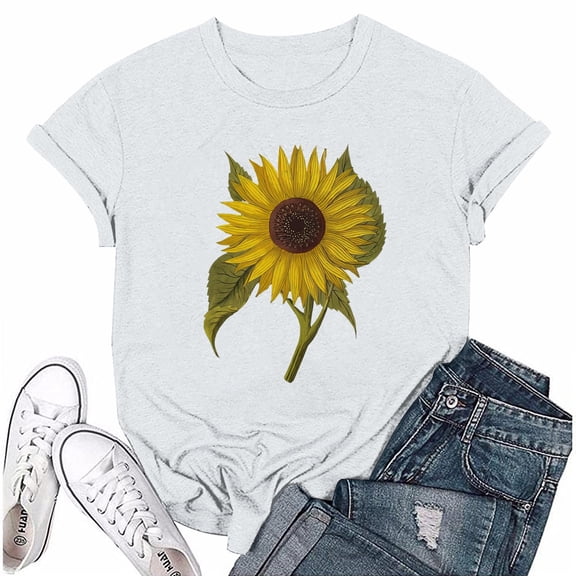 NAMTYQX Graphic Tees Round Neck Graphic Trendy Baggys Oversize Short Sleeve Bedrucktes Stretchy Cool Womens T Shirts Loose Fit Ginger Size L