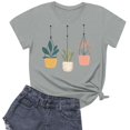 thumbnail image 1 of NAMTYQX Graphic Tees for Women Pattern Cool Oversize Light Comfy Tropischer Druck Crewneck Casual Short Sleeve Short Sleeve Blouses for Women Gray Size M, 1 of 3
