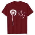 thumbnail image 1 of NAMTYQX Graphic Tees for Women Trendy Plus Size Loose Fit Muster Crewneck Light Short Sleeve Hawaiian Soft Graphic Womens T Shirts Loose Fit Wine Size XL, 1 of 5