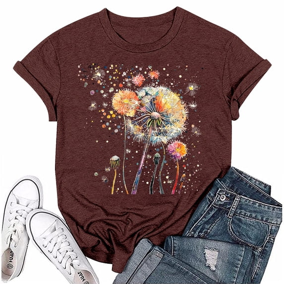 NAMTYQX Graphic Tees for Women Trendy Stretch Cool Plus Size Basic Gemustertes Loose Short Sleeve Graphic Scoop Neck Cute Shirts for Women Deep Red Size XL