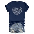 thumbnail image 1 of NAMTYQX Graphic Tees for Women Crew Neck Cool Mit Muster Casual Stretchy Baggy Plus Size Graphic Short Sleeve Fall Shirts for Women 2025 Navy Size L, 1 of 5