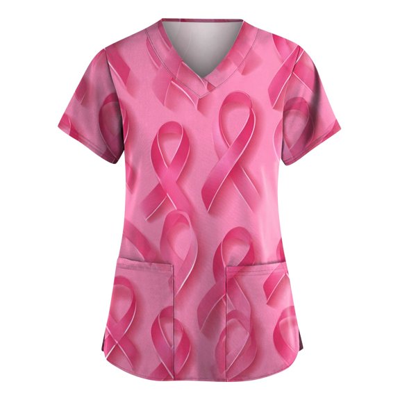 NAMTYQX Graphic Tees for Women Stretchy Loose Fashion Scrub Tops Women Watermelon Red Size M