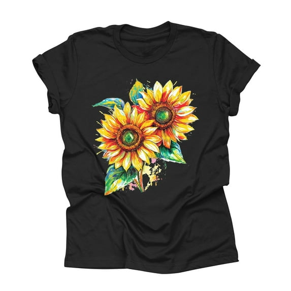 NAMTYQX Graphic Tees for Women Trendy Stretch Breathable Stylish Plus Size Patterns Boxy Fit Muster O-Neck Short Sleeve Graphic Tees Black Size 2XL