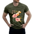 thumbnail image 1 of NAMTYQX Hawaiian Shirt for Men Plus Size Stretchy Lightweight Short Sleeve Baggy Casual Crew Neck Graphic Comfort Hawaiian Summer Shirts for Men Army Green Size 3XL, 1 of 5