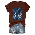thumbnail image 1 of NAMTYQX Hawaiian Shirts for Women Short Sleeve Print Hawaiian Stretch Loose Fit Bedruckt Plus Size Cool O-Neck Blouses for Women Wine Size XL, 1 of 3