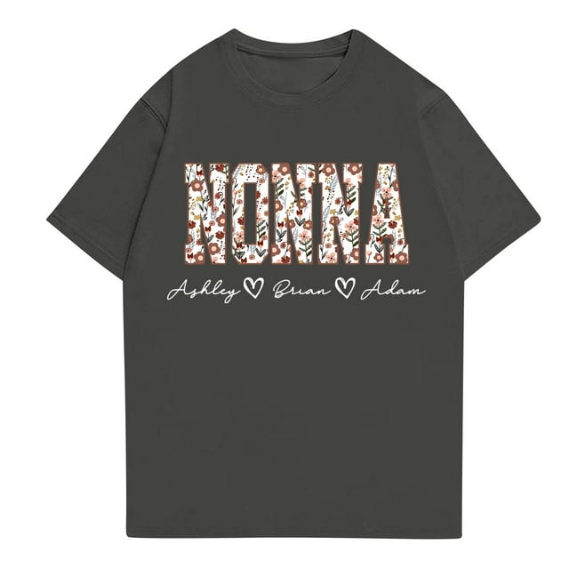 NAMTYQX Ladies Tops and Blouses Bedruckte Looses Plus Size Patterns Lightweight Round Neck Short Sleeve Cute Soft Womens Summer Tops 2025 Navy Size 2XL