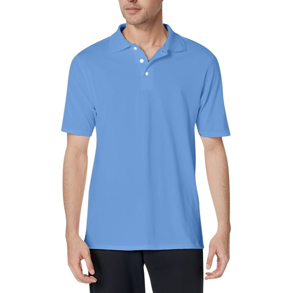 NAMTYQX Men's Casual Button-Down Shirts Polo Shirts for Men Soft Lightweight Button Lapel Neck Plus Size Casual Short Sleeve Loose Fitting Mens Casual Shirts Blue Size L