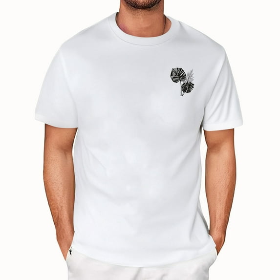 NAMTYQX Men's T-Shirts Lightweight Pattern Stretchy Plus Size Stretch Baggy Crewneck Casual Short Sleeved Lounges Mens Shirts Short Sleeve White Size 3XL