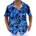 thumbnail image 1 of NAMTYQX Men's T-Shirts Short Sleeve Button Front V Neck Textured Patterned Casual Plus Size Light Mens Graphic T-Shirts Sky Blue Size 4XL, 1 of 5