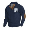 thumbnail image 1 of NAMTYQX Mens Corduroy Graphic T-Shirts Patterned Casual Plus Size Stand Collar Button-Down with Elbow Patch 2025 Navy Size 3XL, 1 of 3